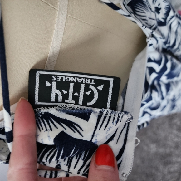 CITY TRIANGLES x VINTAGE 90s floral Hawaiian open back dress in blue white S - Picture 8 of 10